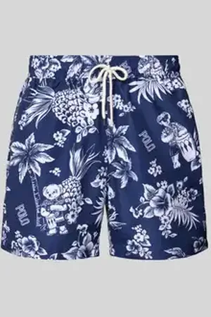 Ralph Lauren Regular fit zwembroek met labelprints, model 