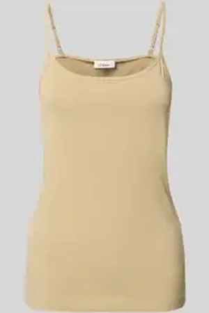 QS by s.Oliver Slim fit top met bandjes van katoenmix