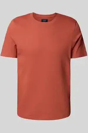 McNeal T-shirt met geribde ronde hals