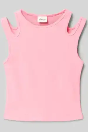 QS by s.Oliver Slim fit tanktop met cut-outs