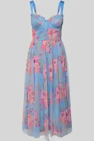 Lace & Beads Knielange cocktailjurk met ritssluiting