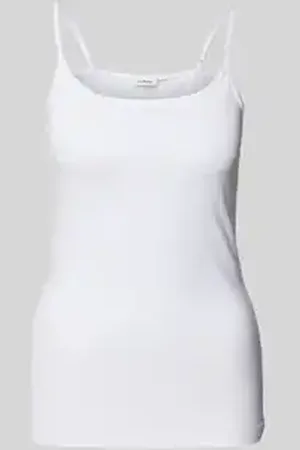 QS by s.Oliver Slim fit top met bandjes van katoenmix