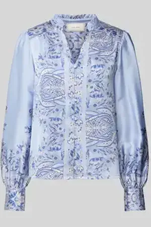 Neo Noir Slim fit blouse met tuniekkraag, model 