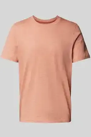 McNeal T-shirt met geribde ronde hals