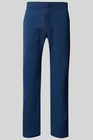 HUGO BOSS Regular fit linnen broek met tunnelkoord, model 