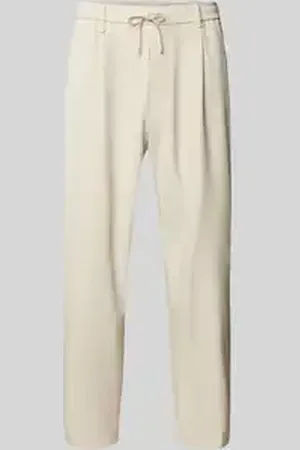 HUGO BOSS Relaxed fit bandplooibroek met elastische band