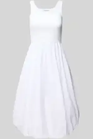 Rich & Royal Knielange ballonjurk met ronde hals