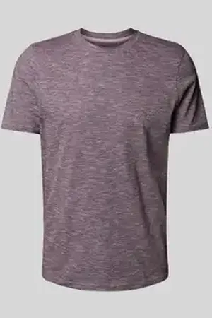 McNeal T-shirt met geribde ronde hals
