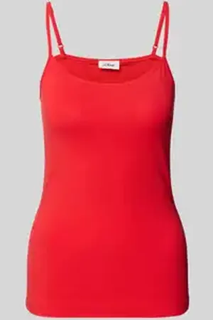 QS by s.Oliver Slim fit top met bandjes van katoenmix