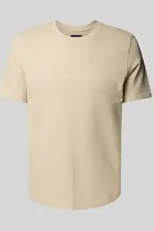 McNeal T-shirt met geribde ronde hals