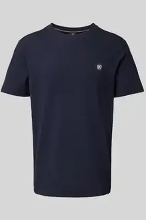 Lerros T-shirt met structuurmotief en ronde hals