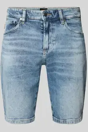 HUGO BOSS Korte regular fit jeans in used-look, model 