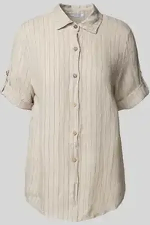 Zabaione Regular fit linnen blouse met 1/2-mouwen