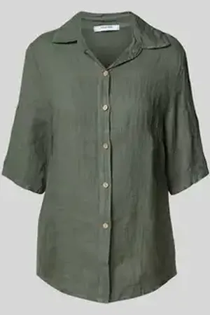 Zabaione Regular fit linnen blouse met 1/2-mouwen