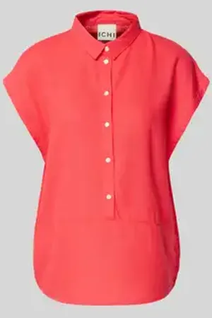 Ichi Regular fit blouse van een mix van linnen en viscose met knoopsluiting