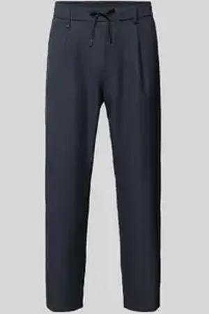 HUGO BOSS Relaxed fit bandplooibroek met elastische band