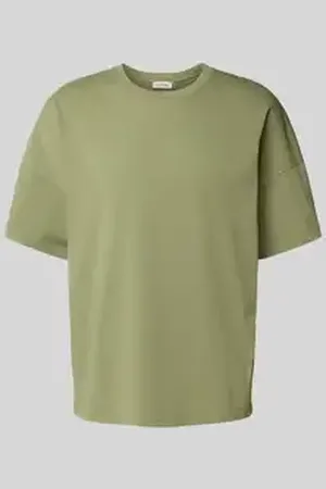 American Vintage T-shirt met geribde ronde hals
