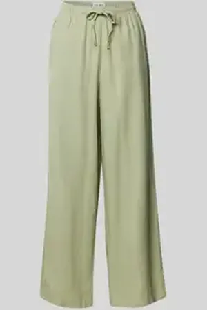 Ichi Stoffen broek van een mix van linnen en viscose, model 