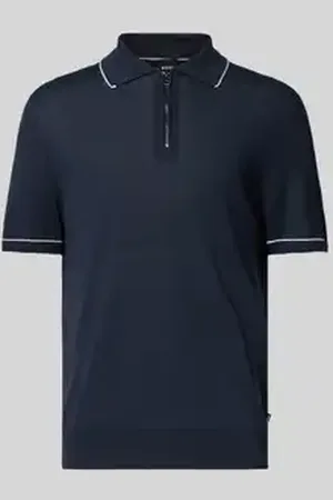 HUGO BOSS Regular fit poloshirt met korte ritssluiting