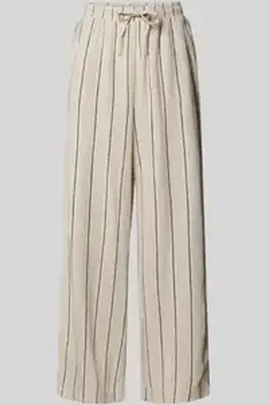 Ichi Stoffen broek van een mix van linnen en viscose, model 