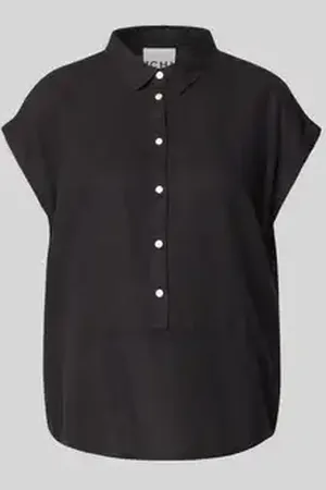 Ichi Regular fit blouse van een mix van linnen en viscose met knoopsluiting