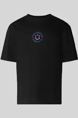 Hugo Blue T-shirt met labelprint, model 