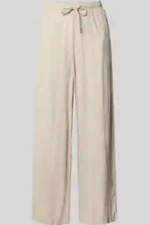 Ichi Stoffen broek van een mix van linnen en viscose, model 