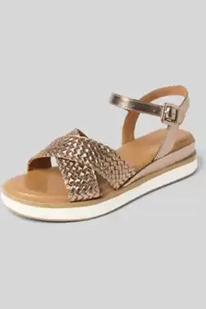 Inuovo Sandalen van leer in gevlochten look