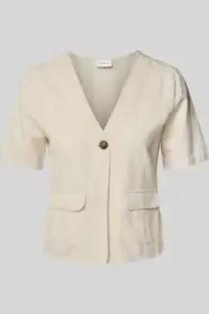 VILA Regular fit blouse met knoopsluiting en klepzakken