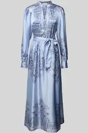Neo Noir Maxi-jurk met strikceintuur
