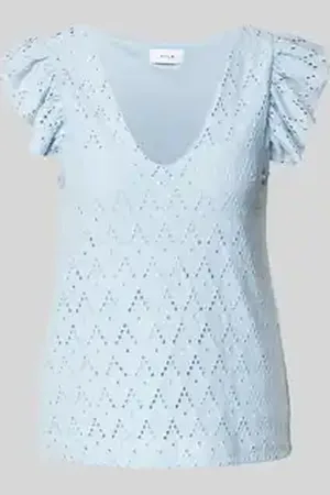 VILA Blousetop met broderie anglaise, model 