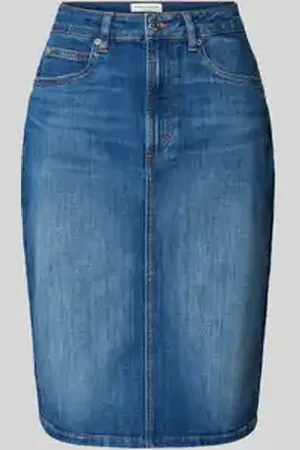 Marc O’ Polo Knielange jeansrok van katoenmix