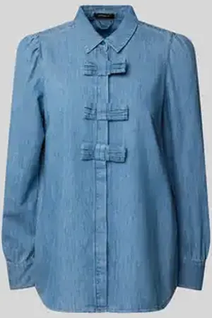 More & More Regular fit blouse met blinde knoopsluiting