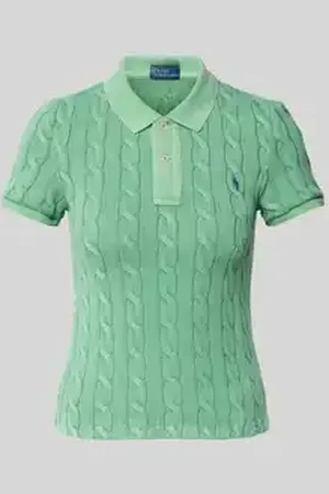Ralph Lauren Gebreid shirt met kabelpatroon en polokraag