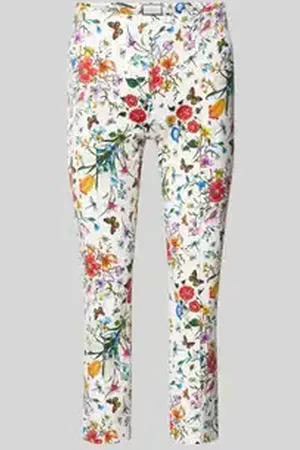 SEDUCTIVE Slim fit capribroek met vaste persplooien