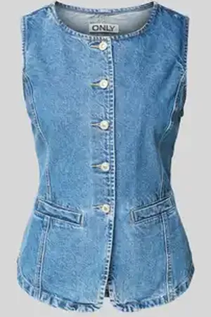 ONLY Shaped fit jeansgilet van puur katoen, model 