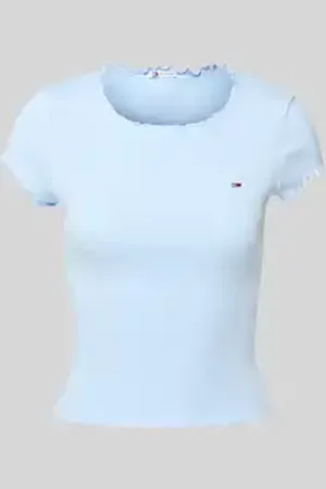 Tommy Hilfiger Slim fit T-shirt van een mix van katoen en elastaan