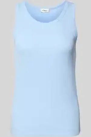 QS by s.Oliver Slim fit tanktop van een mix van katoen en elastaan
