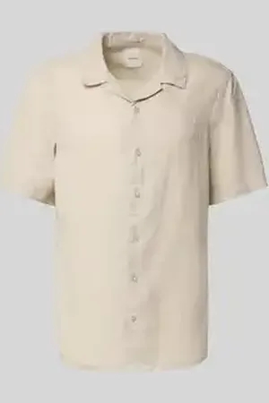 Calvin Klein Regular fit vrijetijdsoverhemd van een mix van linnen en katoen