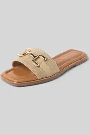 Tamaris Slippers met labeldetail