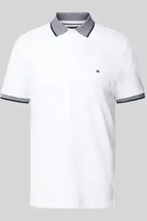 Tommy Hilfiger Regular fit poloshirt van een mix van katoen en linnen