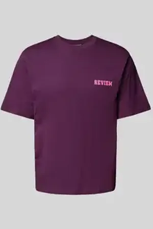Review Regular fit T-shirt van een mix van katoen en viscose