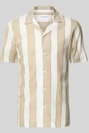 Lindbergh Relaxed fit vrijetijdsoverhemd met labeldetail en platte kraag