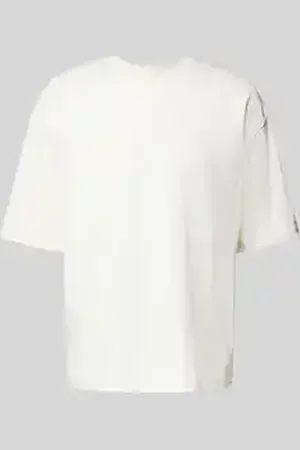 Jake*s T-shirt van biologisch katoen met geribde ronde hals