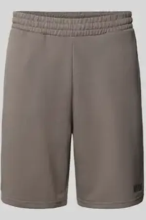 Review Relaxed fit sweatshorts met labelstitching