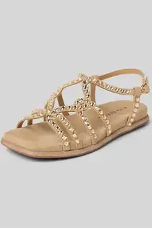 Alma en Pena Leren sandalen met siersteentjes