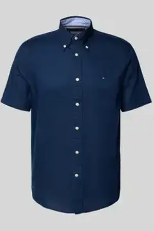 Tommy Hilfiger Regular fit vrijetijdsoverhemd van een mix van katoen en linnen
