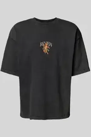 Review T-shirt met labelprint