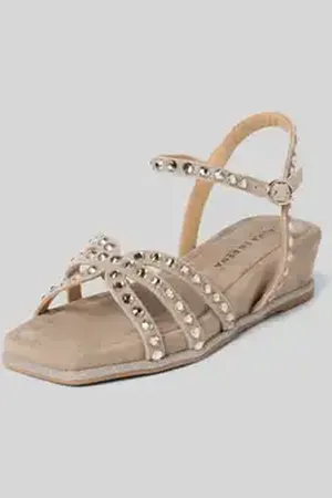 Alma en Pena Leren sandalen met siersteentjes