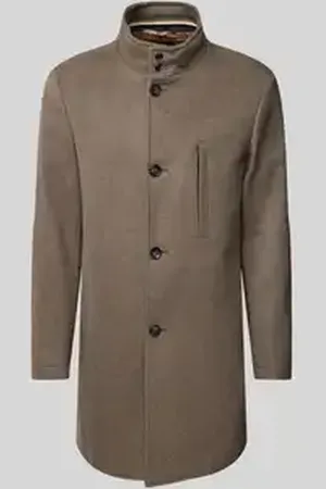 HUGO BOSS Lange jas met opstaande kraag, model 